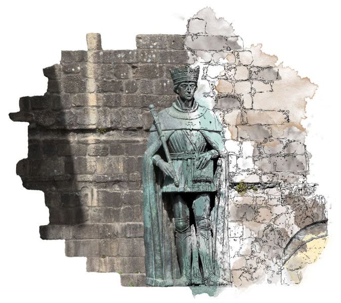 Estátua Rei D. Duarte - Torre Medieval - Alojamento Local